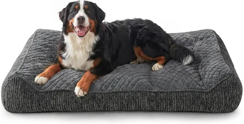 Vista 14 de JOEJOY Camas ortopédicas XL para perros de tamaño grande, extra gruesas, con apoyo y laterales, sofá cama ultrasuave para perros grandes, color Beige
