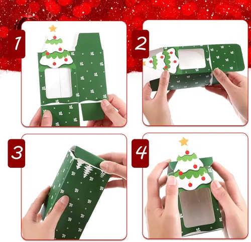 Vista 3 de Eaasty 18 Unidades Cajas de Regalo de Dinero en Efectivo de Navidad para Regalar Dinero con Ventana Transparente Portador de Dinero para Regalo