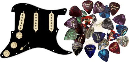 Vista 5 de Fender Custom Shop '69 SSS Pre-Wired Stratocaster Pickguard Bundle con cable de instrumento
