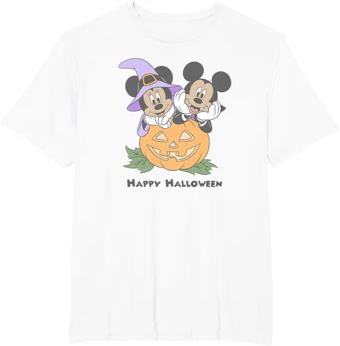 Vista 8 de Disney Mickey and Friends Halloween Pumpkin Mickey & Minnie Camiseta Blanco
