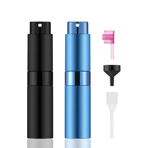 Vista 2 de 30 botellas de perfume atomizador portátiles de 0.3 fl oz, mini botella vacía recargable de colonia, pulverizador líquido de perfume de viaje