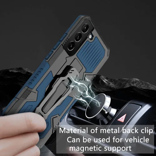 Vista 5 de Asuwish Funda protectora compatible con Samsung Galaxy S22 5G y protector de pantalla de vidrio templado, clip para cinturón, resistente a prueba