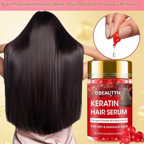 Vista 6 de Tratamiento capilar de queratina, suero capilar para cabello encrespado y seco dañado, cápsulas de aceite para el cabello con queratina, aceite