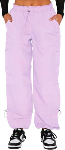 Vista 13 de Waitfairy Pantalones cargo para mujer, con cordón elástico, cintura elástica, pantalones de paracaídas holgados para mujer, pantalones Y2K con 01