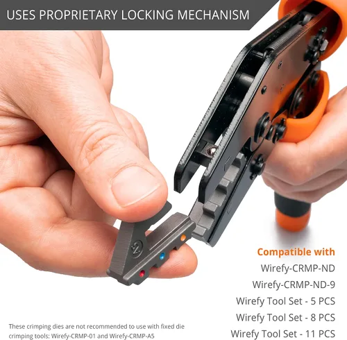 Vista 4 de Wirefy Troquel de engarce para terminales de barril abierto 20 - 10 AWG