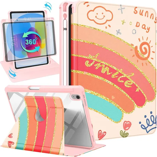 Vista 25 de Uppuppy Funda para iPad A16 – para Funda de iPad 10ª Generación 10.9 Pulgadas Linda Mujeres Niñas Femenina Bonita Kawaii Dibujos Animados Perro