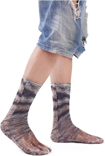 Vista 3 de Regalos de San Valentín para él, ella, hombres y mujeres, divertidos calcetines con patas de animales, calcetines novedosos en 3D locos con patas