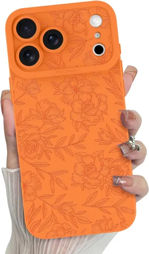 Vista 52 de MZELQ - Carcasa para iPhone 13 Pro Max, diseño de flores, color negro