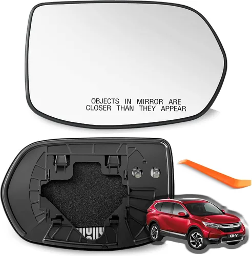 Vista 7 de SNEMEEY Espejo lateral izquierdo de repuesto para Honda CRV, 2007 2008 2009 2010 2011 - Cristal de espejo retrovisor cromado calefactado con placa