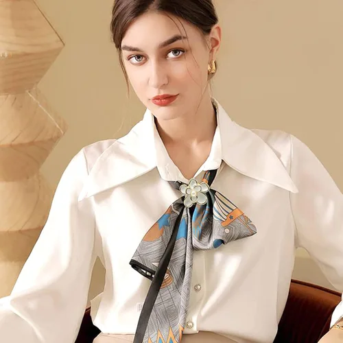 Vista 63 de 4 piezas de clip de anillo de bufanda para mujer, broche de perlas y flores, hebilla de metal para chal, accesorios de decoración para damas y niñas