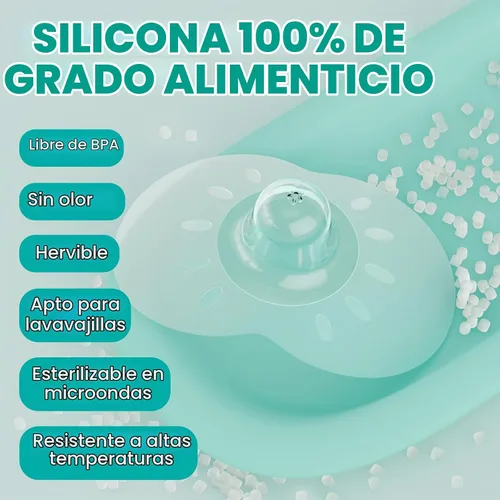 Vista 3 de CheriBaby - Protector de pezón de contacto para amamantar con dificultad para succionar o pezones planos o invertidos, 1 par con funda