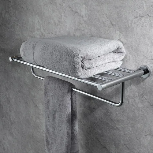 Vista 2 de Towel Rack Chrome with Single Towel Bars for Bath Wall, Towel Racks for Bathroom, Bathroom Towel Holder, Bathroom Towel Bar, Wall Towel Racks for