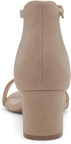 Vista 4 de Herstyle Sandalias de tacón bajo grueso para mujer, con correa en el tobillo, con correa en el tobillo, zapatos de vestir para fiestas, bodas