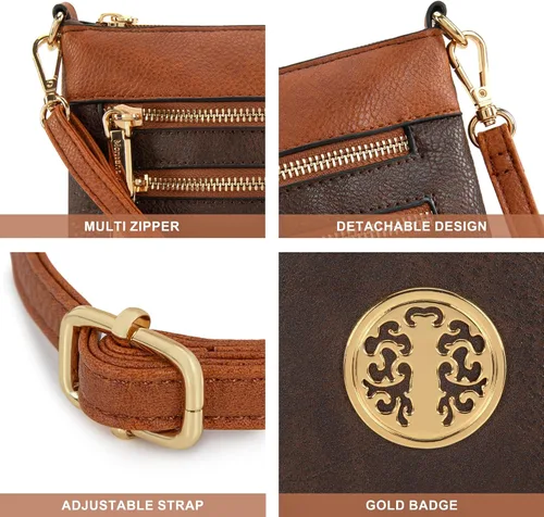 Vista 71 de Montana West Bolsos cruzados para mujer con múltiples bolsillos y correa ajustable