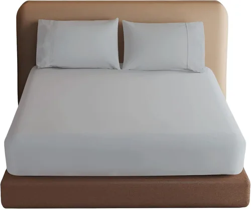 Vista 36 de 2 paquetes de sábanas ajustables 100% algodón egipcio tamaño TwinXL, sábana ajustable de 600 hilos de algodón, sábana bajera con bolsillo profundo
