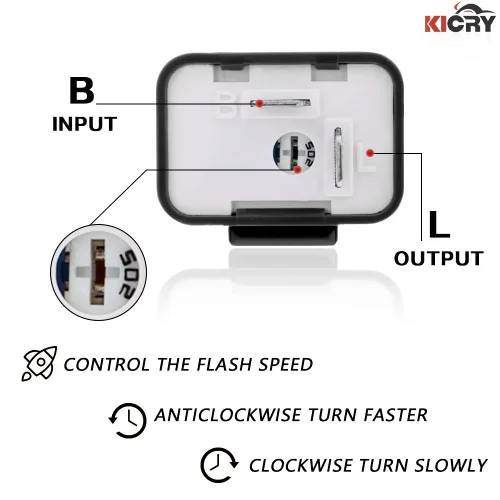 Vista 3 de Relé electrónico intermitente LED de velocidad de 12 V ajustable de 2 pines para señal de giro de motocicleta, reemplazo directo, relé universal