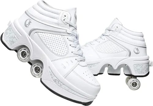 Vista 19 de Rueda de deformación de doble hilera Zapatos para caminar automáticos Deformación invisible Patín de ruedas 2 en 1 Patines de polea extraíble