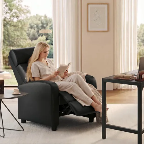 Vista 8 de Yaheetech Silla reclinable con 3 ángulos ajustables, color negro (paquete de 2)