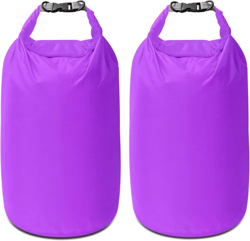 Vista 18 de Juego de bolsas secas, impermeables, pequeñas y ligeras, para tabla de remo, kayak, pesca, campamento (azul, 2 L + 5 + 10 L)