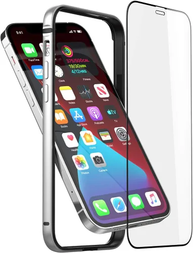 Vista 12 de Funda delgada de metal compatible con iPhone 12 12 Pro, funda de parachoques de metal con interior de TPU suave [sin interferencia de señal] Negro