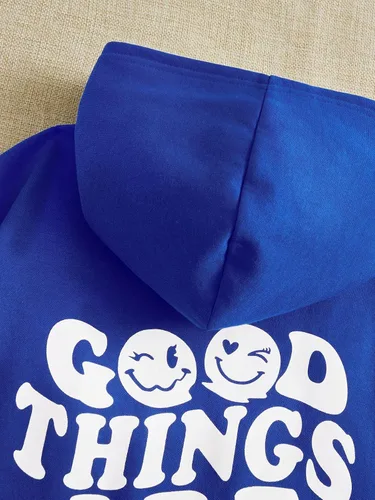 Vista 6 de Floerns Sudadera con capucha de manga larga con estampado gráfico de corazón para niñas
