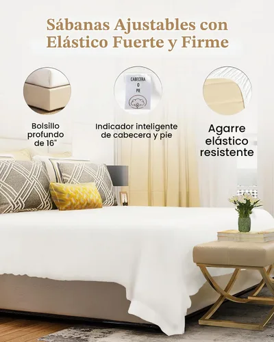 Vista 3 de Good Sleep Bedding Sábanas ajustables Twin XL - 1000 recuento de hilos, sábanas Twin XL extra largas, suaves y transpirables con bolsillo de 16