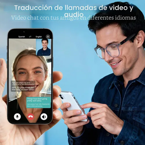 Vista 3 de Gafas Inteligentes Giinova Ai Bluetooth 5.4 con Traducción para Hombres y Mujeres 160+ Idiomas Lente que Cambia de Color Asistente Chat GPT