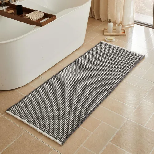 Vista 43 de Triohero Tapete de baño con diseño de gofre, tapete de baño pequeño y bohemio, antideslizante, lavable, ultra suave, súper absorbente, de secado