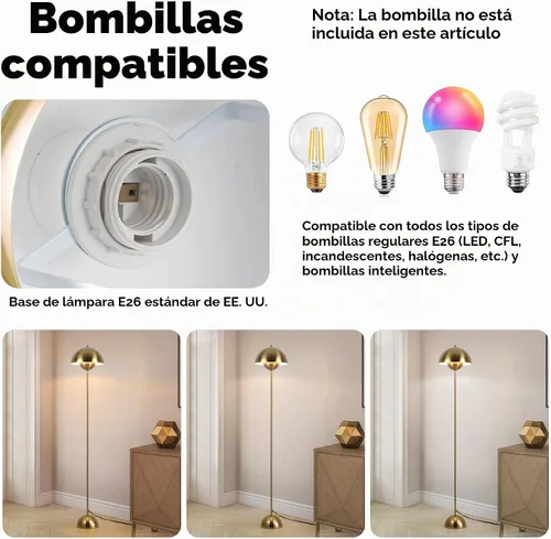 Vista 6 de COSYLUX Lámpara de pie moderna para sala de estar, lámpara de pie alta industrial para dormitorio, pantalla de metal que refleja la luz, lámpara