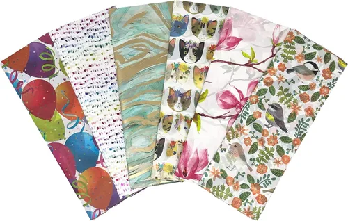 Vista 30 de Jillson Roberts Pañuelo de regalo impreso desplegado de 20 x 30 pulgadas, elefantes bebés (240 hojas)