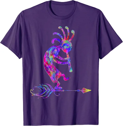 Vista 72 de Native American Kokopelli With Feather 2 - Camiseta Fan Fun, Negro, S