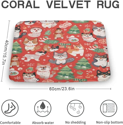 Vista 3 de Tapete de baño de franela antideslizante para bañera de 16 x 24 pulgadas, tapete de baño de microfibra súper suave, antideslizante, absorbente