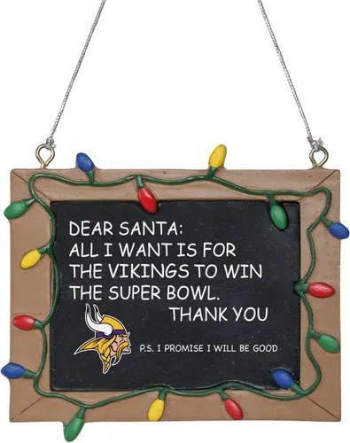 Vista 19 de NFL Resin Holiday Christmas Chalkboard Sign Ornament