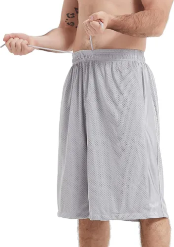 Vista 3 de HQUEC Pantalones cortos deportivos de 12 pulgadas para hombre, pantalones cortos largos de entrenamiento de baloncesto por debajo de la rodilla