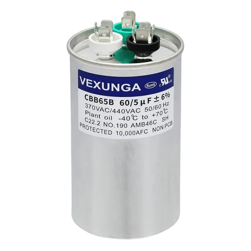Vista 85 de VEXUNGA Capacitor Dual de Arranque Redondo A/C de 50/5 uF 50+5 MFD 370VAC o 440VAC CBB65 CBB65B Capacitores de Aire Acondicionado para Motor