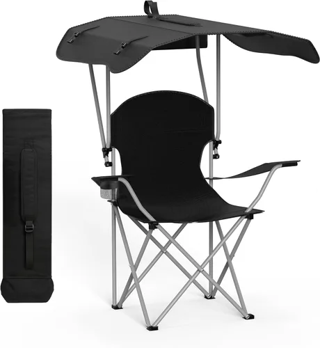 Vista 12 de YSSOA Reposapiés extraíble silla de camping reclinable, paquete de 1, color negro