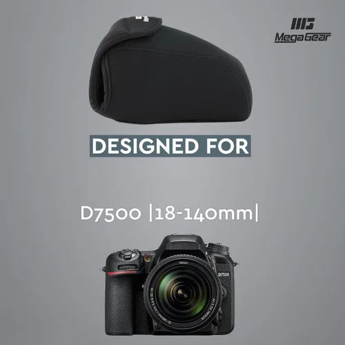Vista 9 de Mega Gear Nikon D7500 MG1252 - Funda de neopreno ultraligera para cámara, con mosquetón, color negro