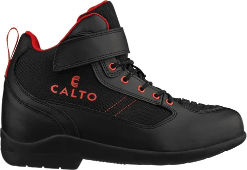 Vista 2 de CALTO Zapatos de elevación invisibles para hombre con aumento de altura Botas de cuero ligeras con cordones de alta calidad para motocicleta, 3.2