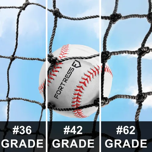 Vista 3 de Fortress Baseball Batting Cage Nets Heavy-Duty HDPP Fully Enclosed Baseball & Softball Cage Netting [14 Sizes & 3 Grade Options] – NET ONLY
