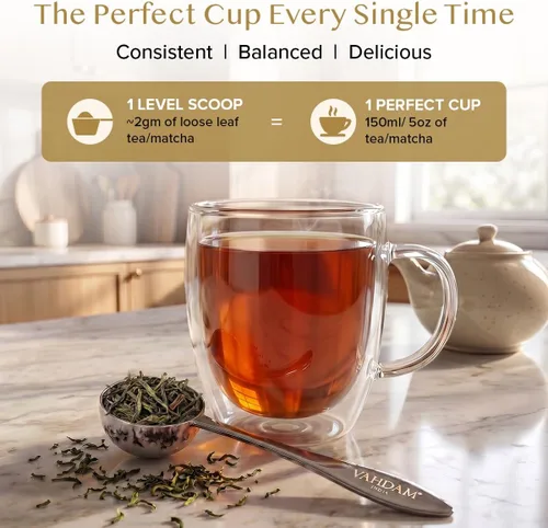 Vista 4 de Cuchara de medida perfecta para té de hojas sueltas Cuchara de té de acero inoxidable de calidad premium Cucharadas de medida perfectas