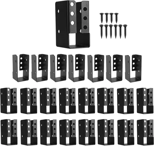 Vista 10 de Percha oculta para vigas, 8 piezas, soporte de vigas de 2 x 4 pulgadas, soporte de marco, soportes de barandilla, Q235B percha de vigas