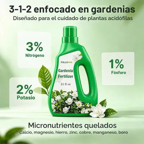 Vista 7 de FOLLOWIN Fertilizante Gardenia, 3-1-2 alimento líquido para plantas