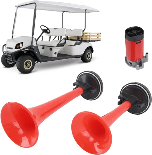 Vista 6 de Juego de bocinas de aire, kit de bocina de aire dual de 12 V 20 A, bocina de aire de 120 db con compresor para camión, tren, barco