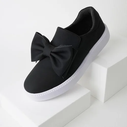 Vista 6 de J. Adams - Tenis de plataforma sin cordones con diseño de moño, cómodos y de punta cerrada - Wally