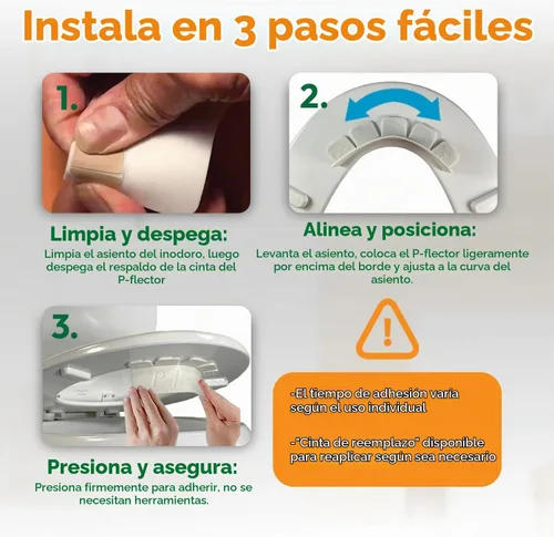 Vista 3 de Protector de orina para asiento de inodoro, paquete de 2