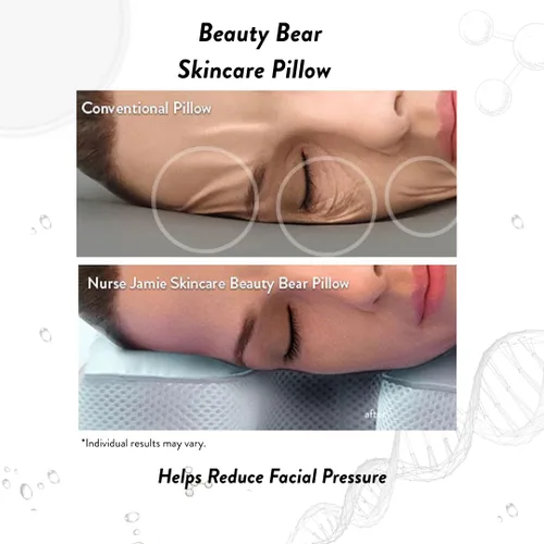 Vista 2 de Nurse Jamie Beauty Bear Almohada de espuma viscoelástica para el cuidado de la piel - Soporte de espuma viscoelástica para el cuello y la cara