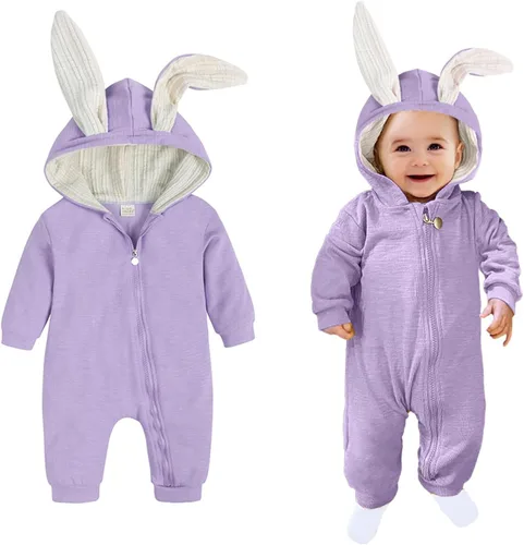 Vista 11 de AGQT Baby Bunny Costume Infant Girl Boy Easter Halloween Outfit Size 0-24M 7108a# Blanco -1pcs
