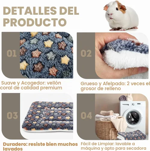 Vista 3 de 2 Pack Cama para Cobayas - 25 x 33 cm Almohadillas de Orina para Cobayas - Ropa de Cama Lavable y con Mayor Grosor (Azul Oscuro, M) Washable