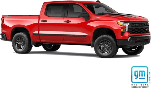 Vista 6 de Chevy Silverado - Calcomanías de cuerpo de cabina doble y cabina doble color negro mate con licencia GM 2019-2026