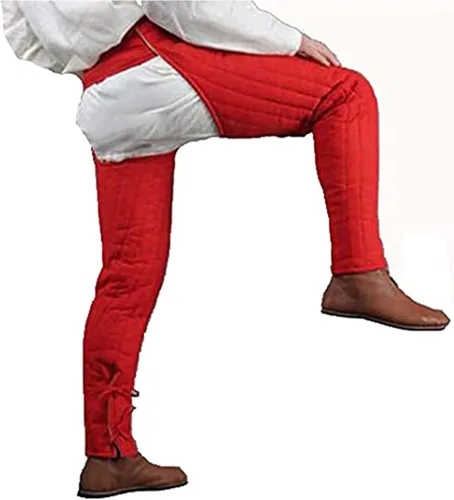 Vista 2 de Medieval Gambeson Legging Thick Padded Chausses Lower Under Gambeson Hauberk SCA Armor Legging for Costume by ITS Medieval